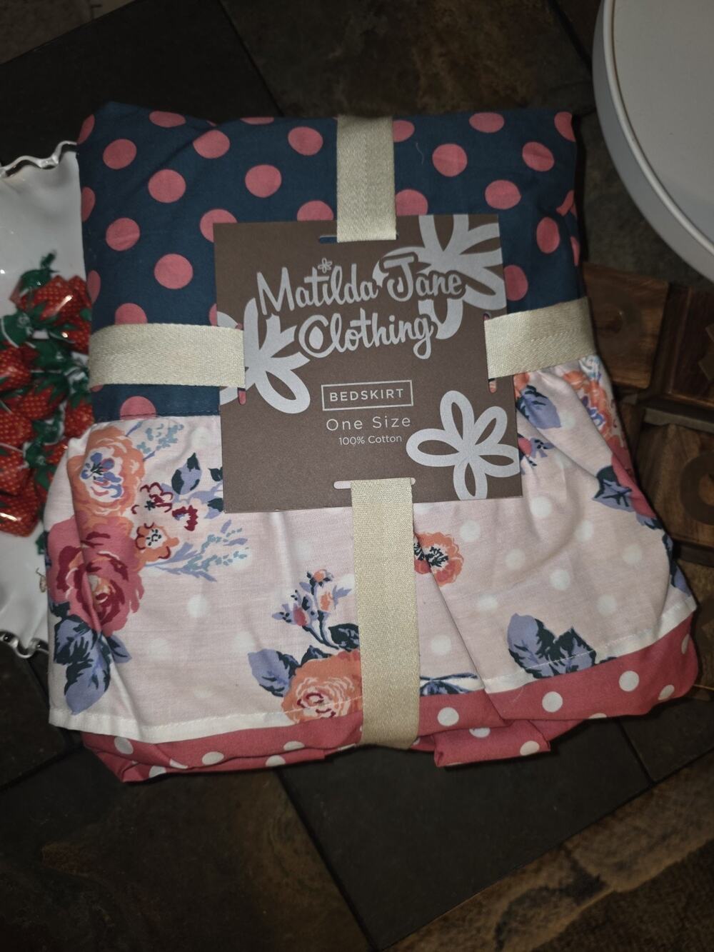 Matilda Jane Clothing One Size Bed Skirt Florals Polka Dot NWT Cottagecore